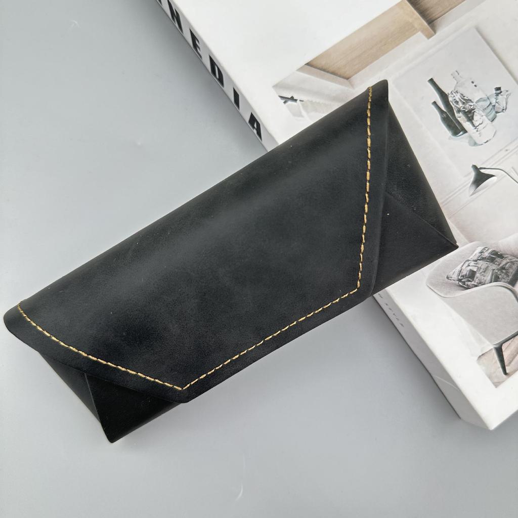 Retro Cowhide Leather Glasses Case - Handmade Myopia & Sunglasses Holder, High-End Baozi Design