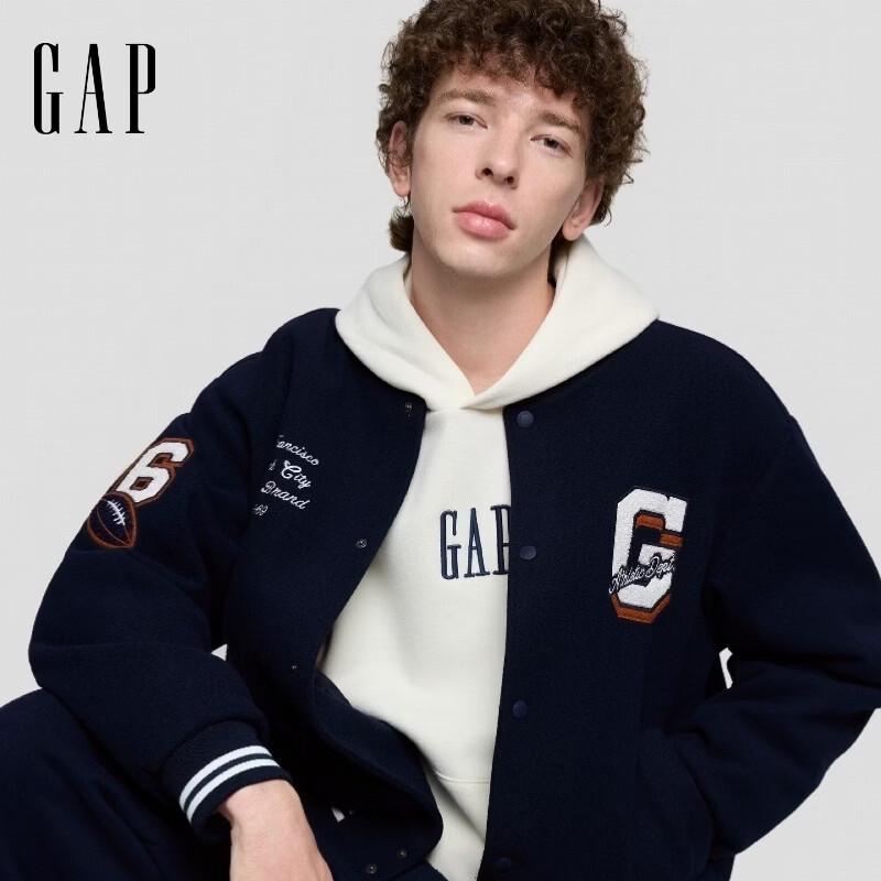 Gap Men's Embroidered Logo Baseball Collar Padded Jacket