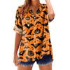 Women's Fashionable, Casual, Comfortable, Loose-Fitting Halloween Print Top