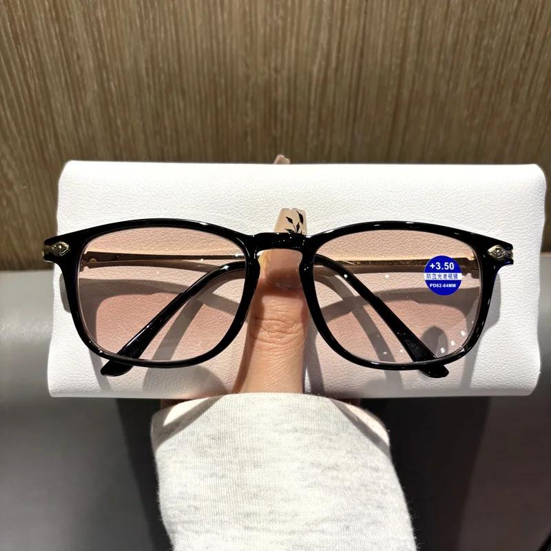 

Модные полнооправные бифокальные очки для пресбиопии с защитой от ультрафиолета и солнцезащитными очками двойного назначения, стильные женские очки +400