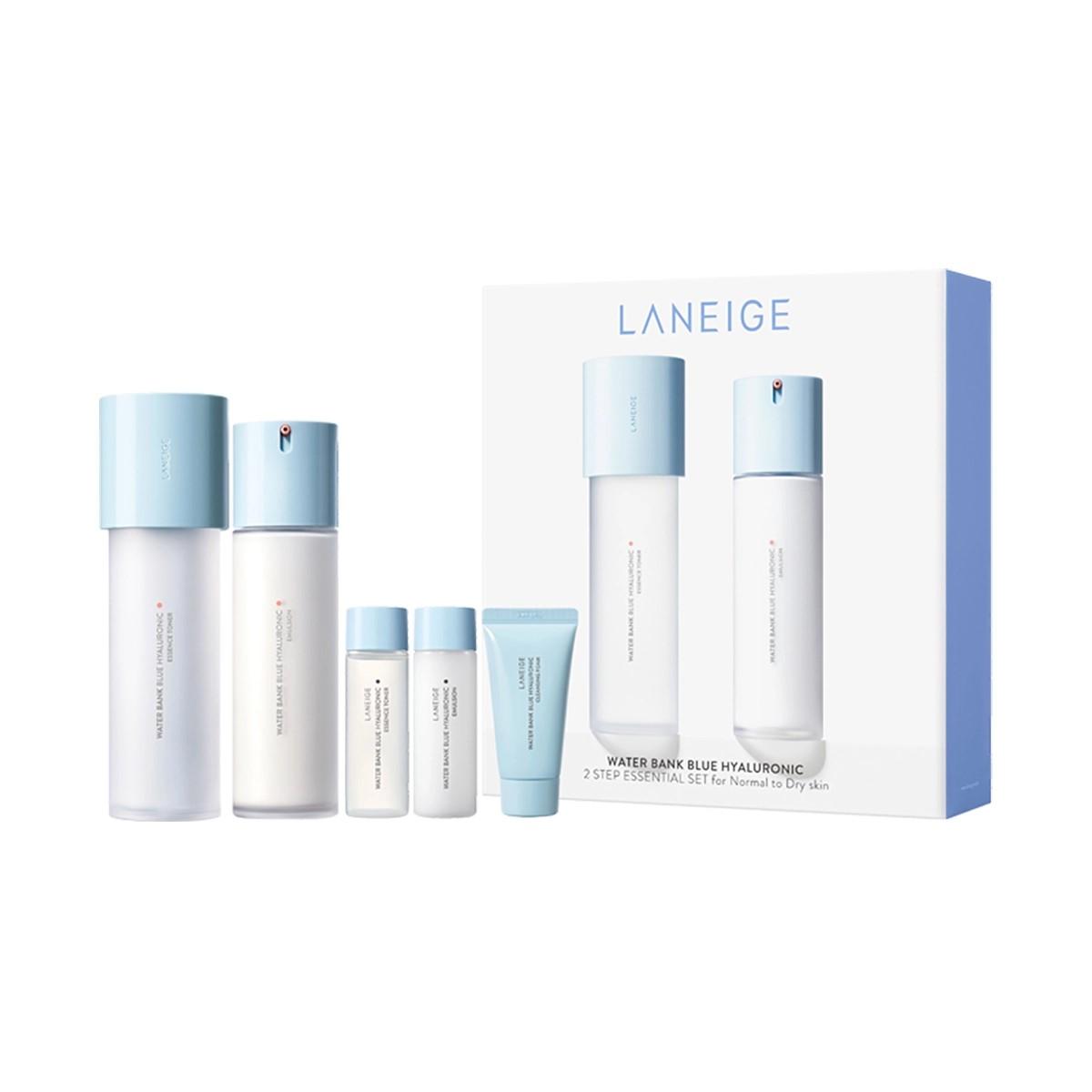 

LANEIGE Набор Water Bank Blue Hyaluronic Essential Тонер 160 мл + Эмульсия 120 мл + Очищающая пенка 30 г + Тонер 25 мл + Эмульсия 25 мл