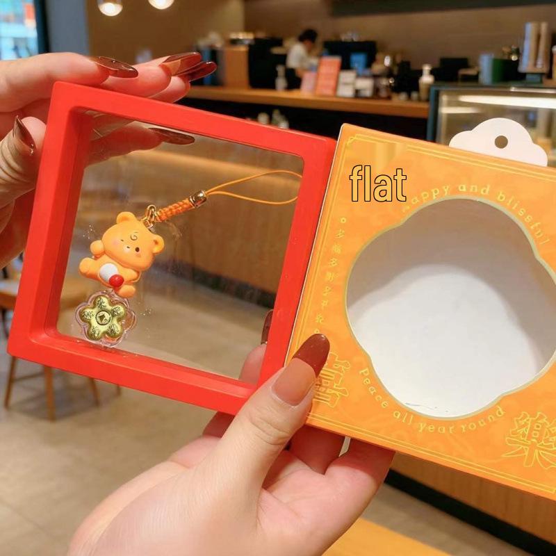 999 Feingold Glücksbär Schlüsselanhänger & Handy-Anhänger - Neujahrsgeschenktüte Dekoration