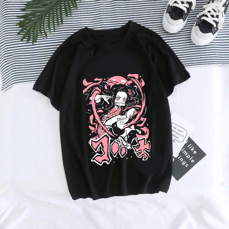 Unisex's T-Shirt Kaus Grafis Anime Demon Slayer Uniseks Tanjirou Kamado Kaus Wanita Kimetsu Kaus Wanito Printed Harajuku T-shirt