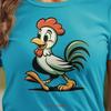 Retro Chicken T Shirt Vintage Image Cute Hen Colorful Poser Strut Vintage Washed Top For Everyday Wear Designer Clothes Stylish