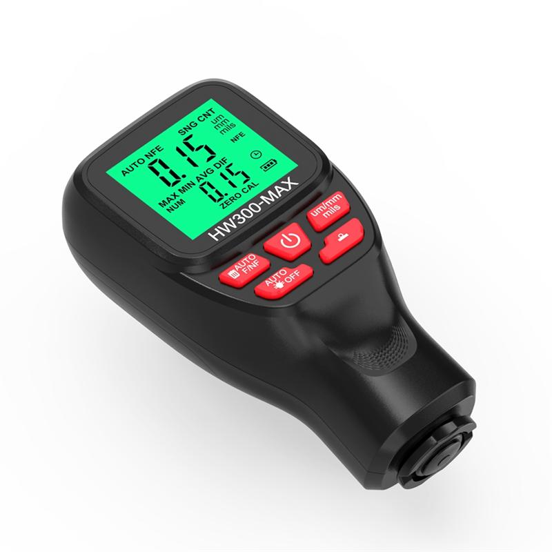 

HW300-MAX 0-2000UM Coating Thickness Gauge Car Paint Film Thickness Tester Easy To Use Black чёрный