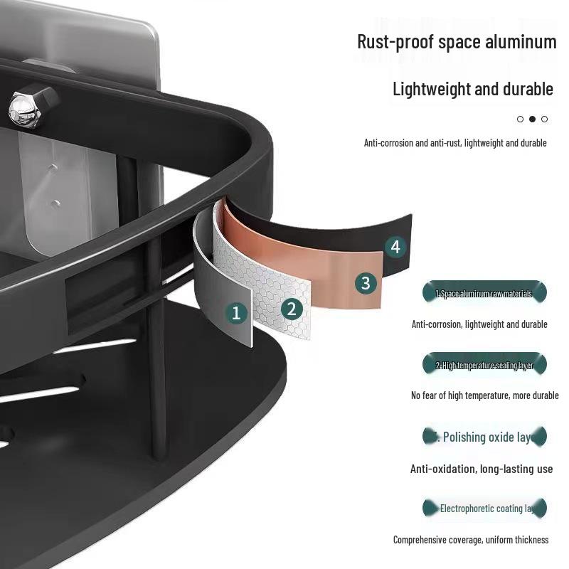 New Punch-Free ABS Wall-Mounted Bathroom Storage Rack