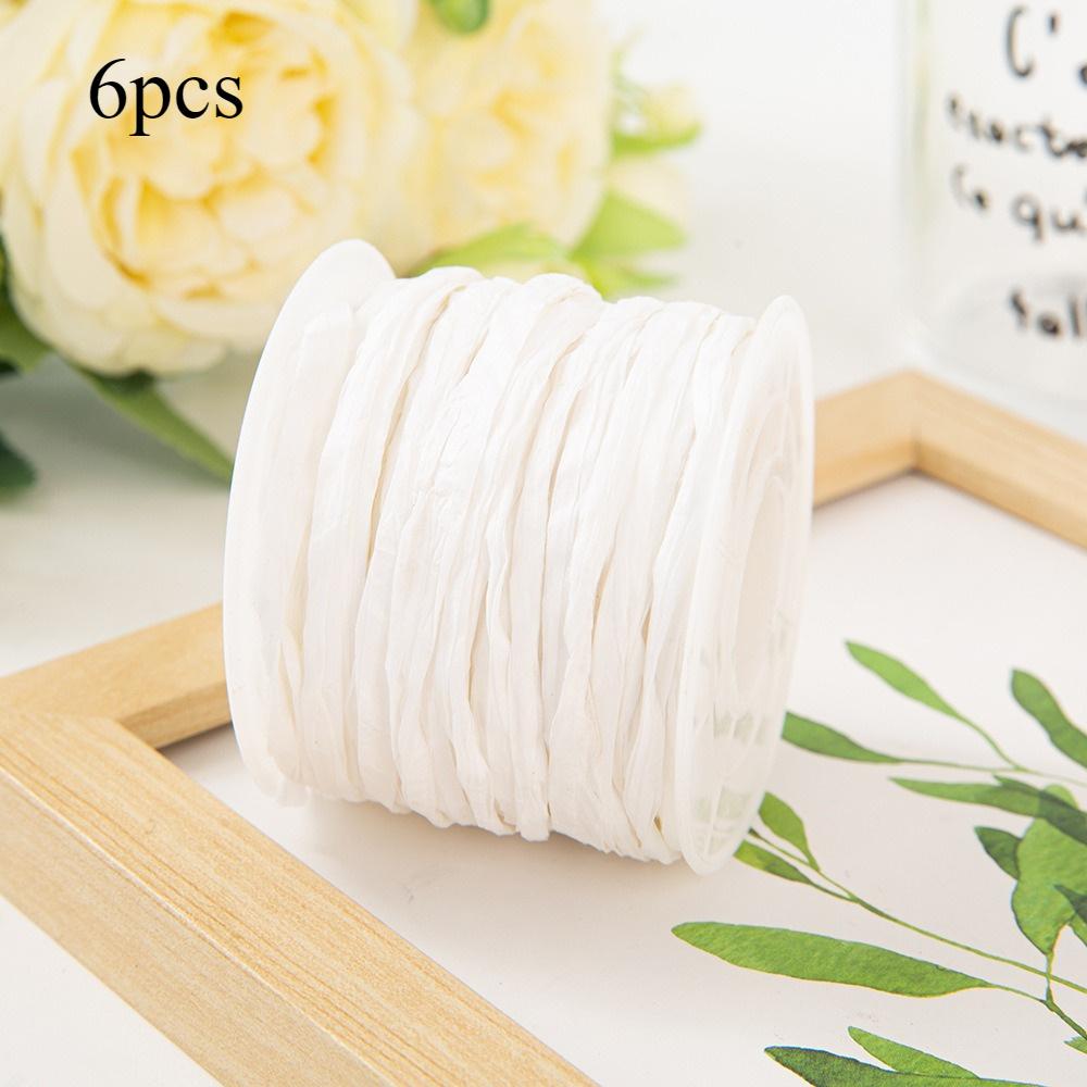 6 Rollen Raffia Papier Bastelband Geflochtene Garnseile DIY Party Dekoration