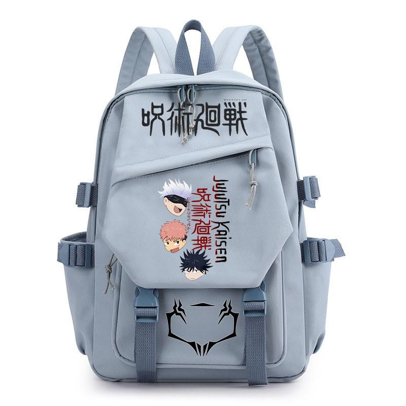 Anime Jujutsu Kaisen Iskolatáska Gyerekeknek Tinédzsereknek Diákoknak Nylon Kétvállú Táska USB Porttal Párnázott Pántokkal