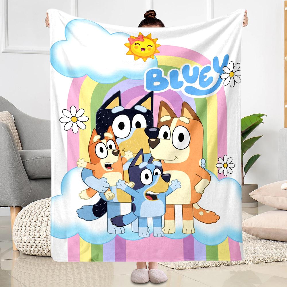 Bluey Bingo's Beach Day Blanket Soft Warm Cozy Great for Sofa Seaside Couch Four Seasons Multipurpose Playful Design