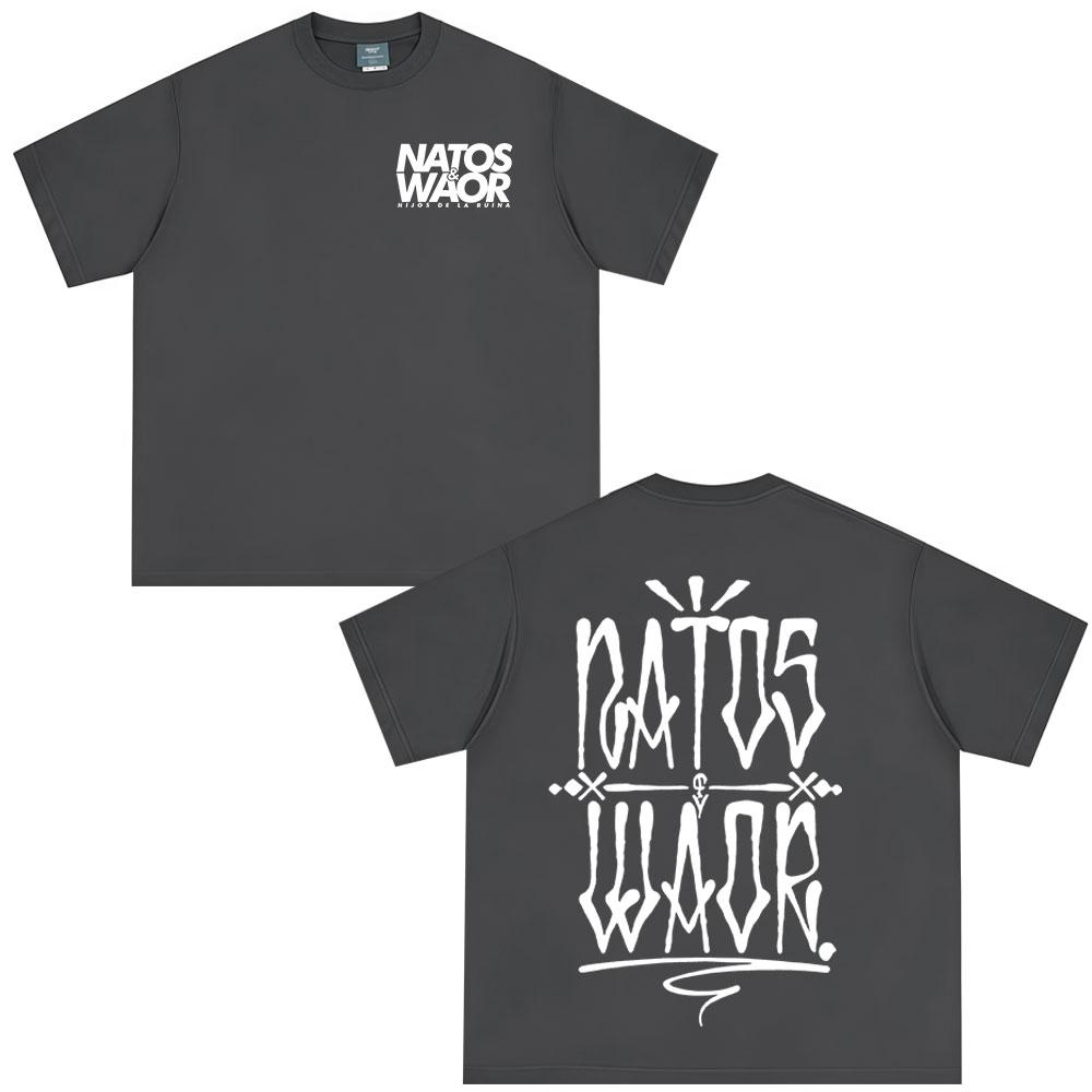 Rapper NATOS WAOR Tour 2025 T Shirts Men Women Vintage Hip Hop T-shirts Cotton Casual Oversized Short Sleeve T-shirt Streetwear