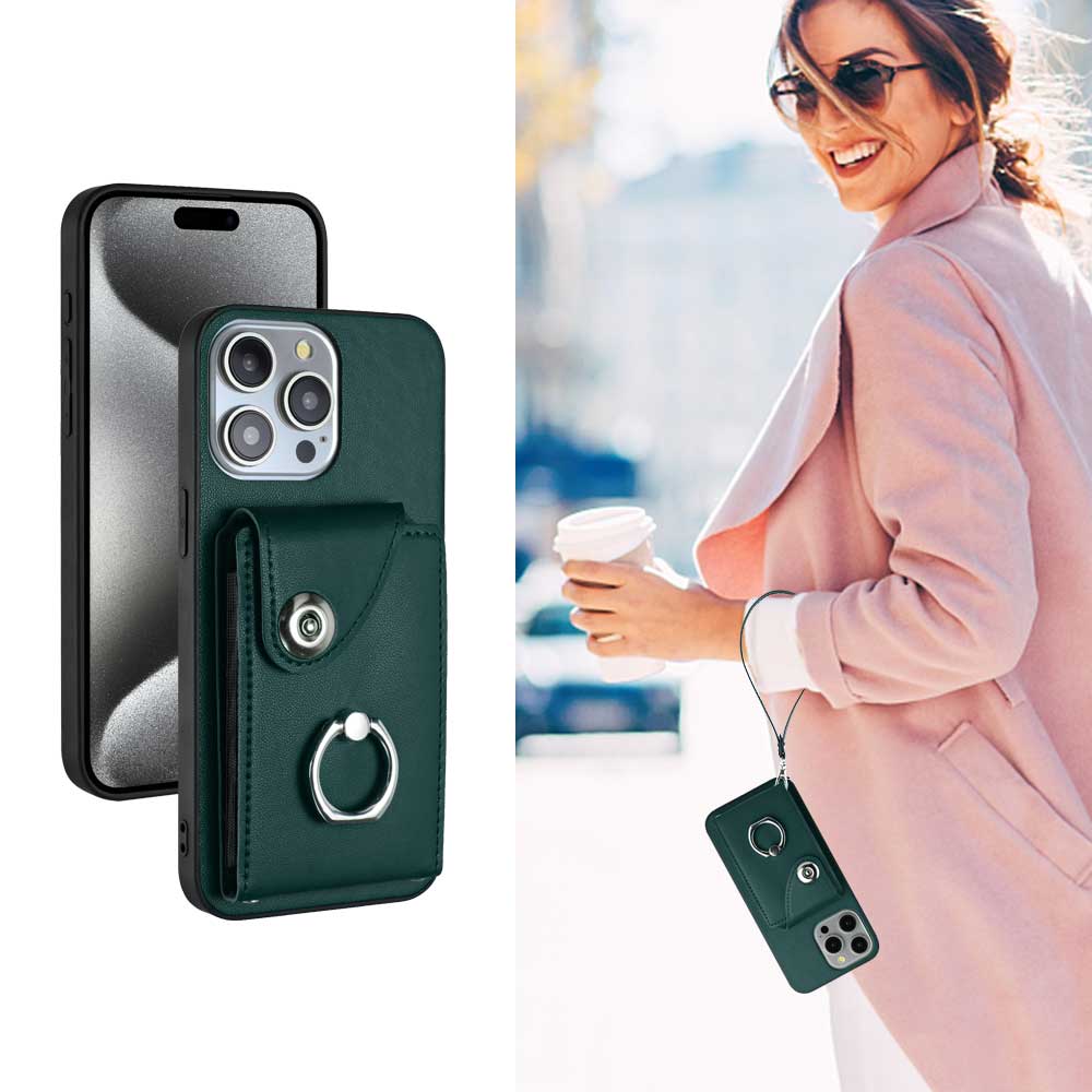 Wallet Card Holder Slots Ring Bracket Cover Phone Case For iPhone 12 12Pro 12ProMax 11ProMax 11Pro XSMax XR XS 8Plus 7Plus SE 13Pro 14Pro 15Pro 16Pro