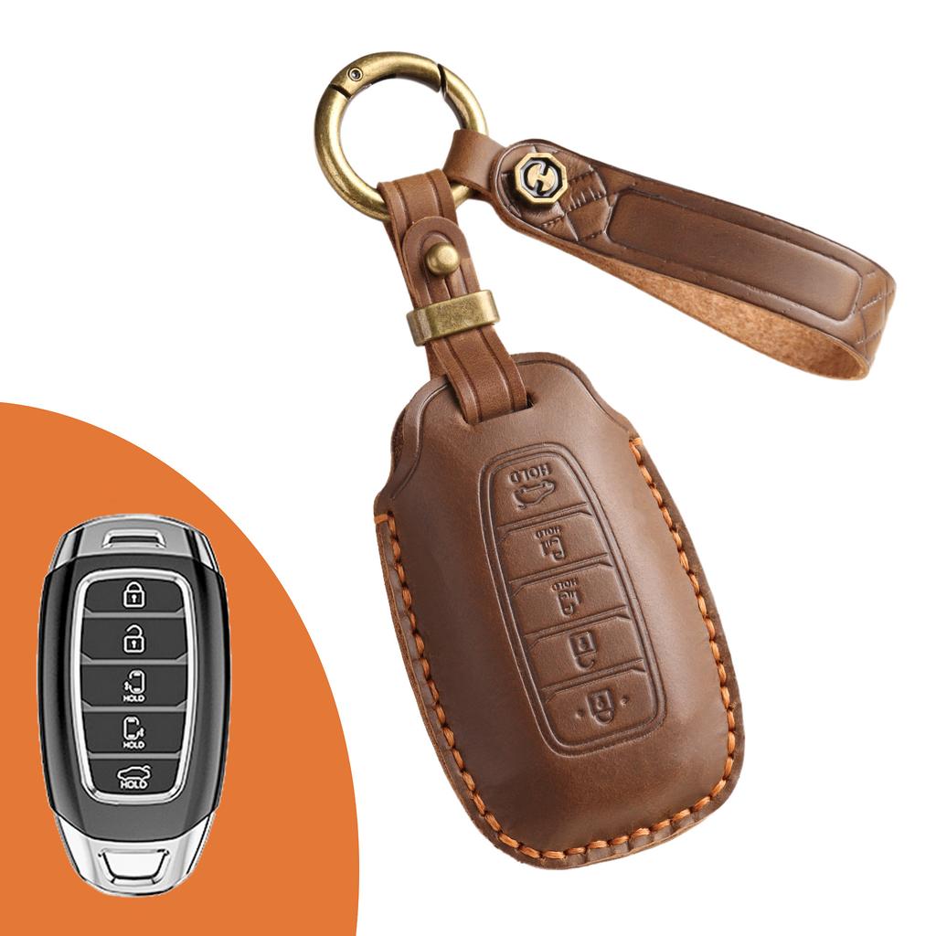Car Key Cover for Modern Fista Key Bag Kustu Car Handmade Leather Case Buckle