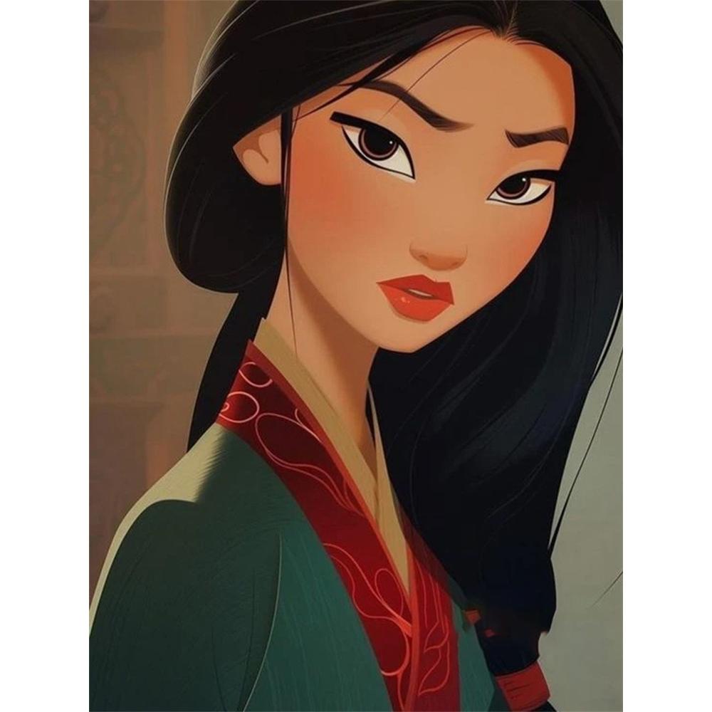 

Disney Diamond Painting of Mulans Resilience Close up Art Cute DIY Rhinestone Mosaic Cross stitch Kit Embroidery Gift Home Decor Round 20x30cm