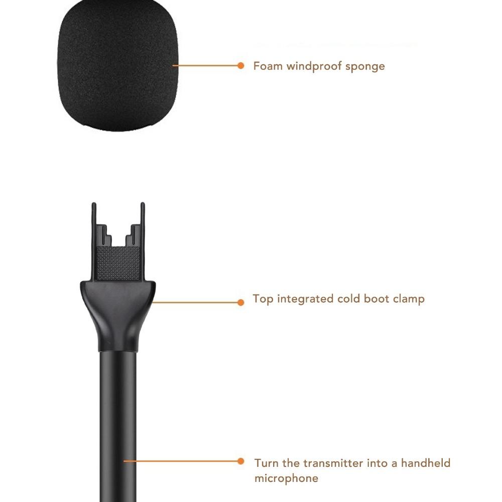 With Foam Windscreen Wireless Microphone Handheld Stick for MIC 1 2 Video Reporting