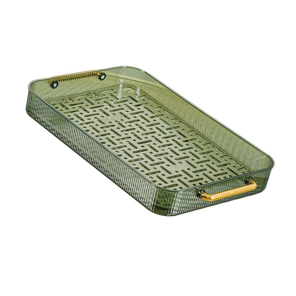 Dark Green Color Water Drainage Tea Tray Kitchen Counter Drain Board Dish Drying
