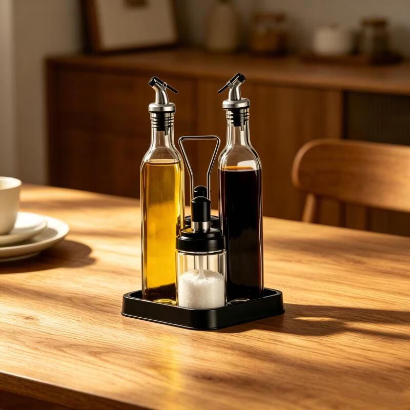 Glass & Stainless Steel Seasoning Set