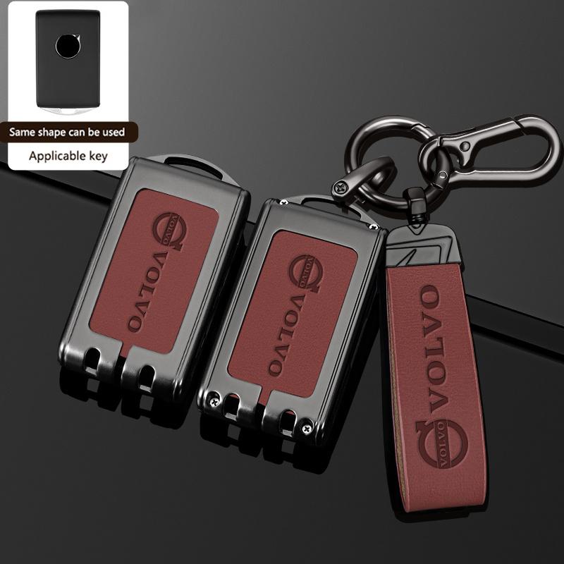 For Volvo XC40 XC60 S90 XC90 V90 T5 T6 T8 Polestar 1 2 C30 2019 2020 Leather Car Key Case Cover Shell Fob Keychain Accessories