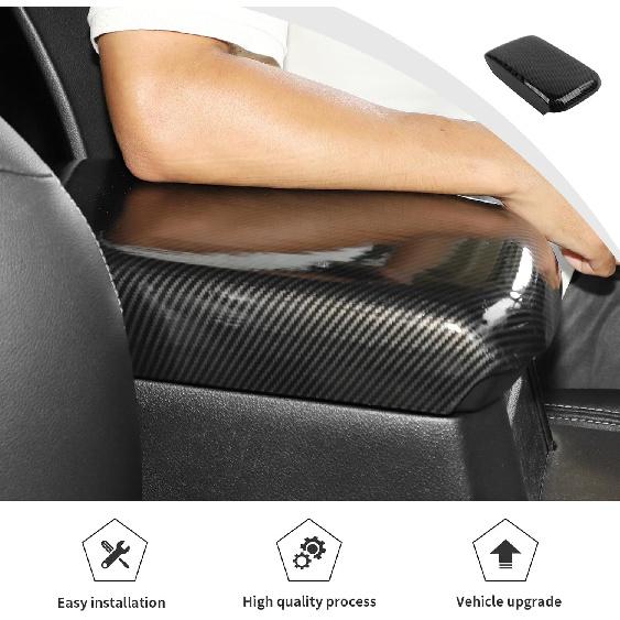 JWWY für 4runner Armlehnenbezug Hülle Polster Mittelkonsolenabdeckung Dekorationsleiste für 2010-2024 Toyota 4runner Innenzubehör, ABS Kohlefaser