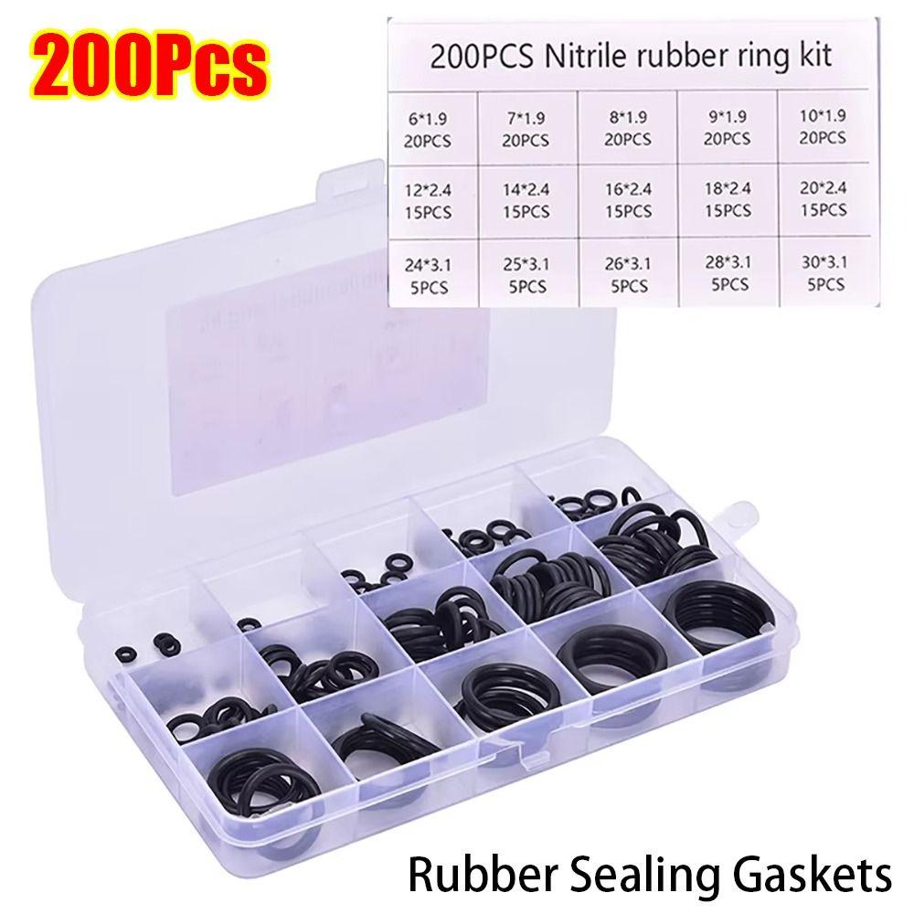 200Pcs With Box Washer Seals Nitrile Rubber Rubber Sealing Gaskets New O Ring