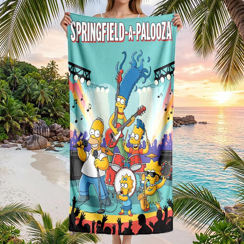 Large Beach Towel Quick Dry Absorbent Towel For Beach IndoorThe Simpsons