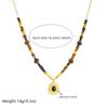 Gold Plated Vintage Tiger's Eye Beaded Pendant Necklace