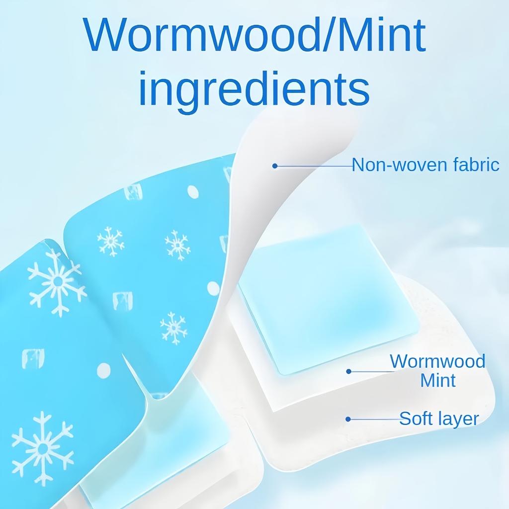 Compressed Ice Eye Mask, Mugwort Mint Summer Cooling Eye Patch, 5 Pieces/box, Sleep Aid, Cooling Mask, Breathable Material, a Must-have for Self-care,