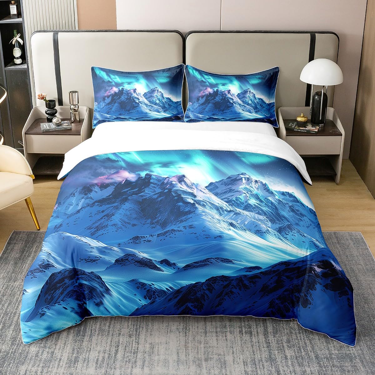 

Comforter Snow Mountain For Boysgirls Winter Snow Scene Comforter Queen Sizecedar Bedding Set Kids Teen Room Decor Bed Comforter (quilt)-EU Single(135*200cm)3pcs