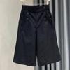 Women's Pure Cotton High Waist Cropped Work Pants, Summer 2026, Plus Size, Petite, Casual Loose Fit