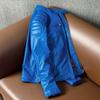 New Genuine Leather Mens Biker Jacket Slim Fit Short Autumn Coat Fashionable Youth Outerwear