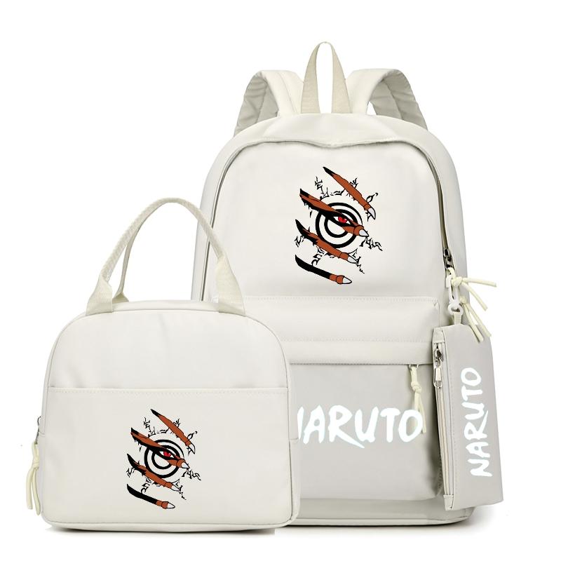 3Pcs/set Anime Naruto Backpack with Lunch Bag for Girl Boy Student Back To School Bookbag Schoolbag Men Women Leisure Travel Bag