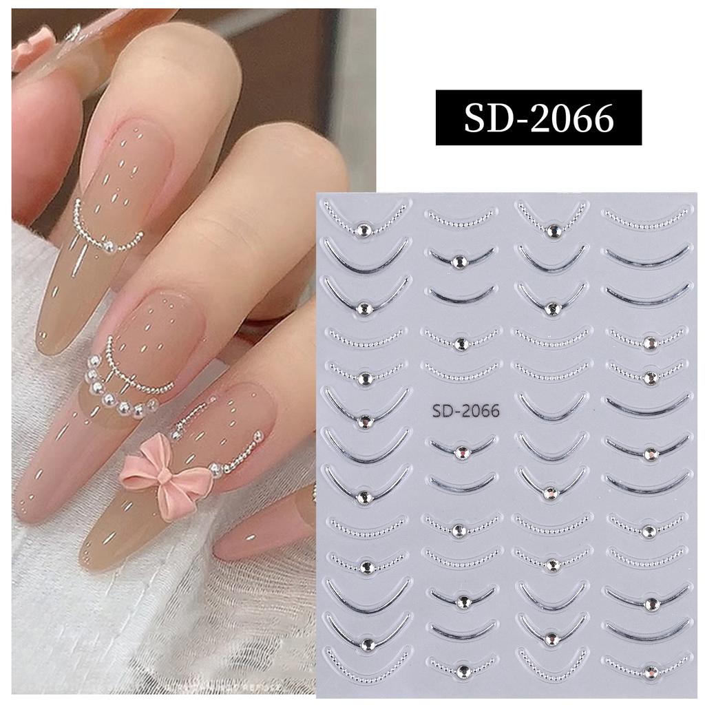 5D Relief Ins Wind Nail Art Sticker Premium Light Luxury With Diamond Bronzing Nail Sticker