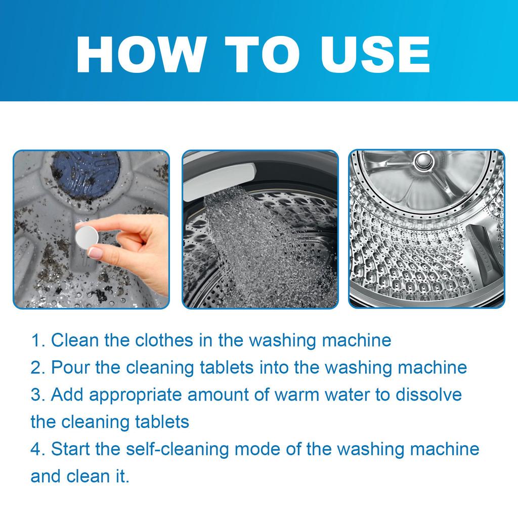 12PCS Powerful Washing Machine Cleaner Removes Limescale and Odors Easy to Use Freshener