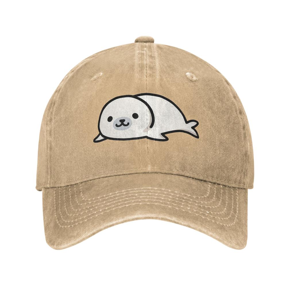 Seal Denim Fabric Cap Casual Baseball Caps Adjustable Hat Summer Unisex Baseball Hats