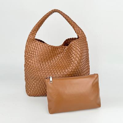 FICCE FC_8609L Weaving Shoulder Bag Large Brown Synthetic Leather