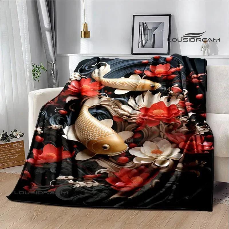3D Fish Cute Printed Blankets Warm Flannel Blankets Soft and Comfortable Blanket Bed Linings Blankets for Beds Birthday Gift