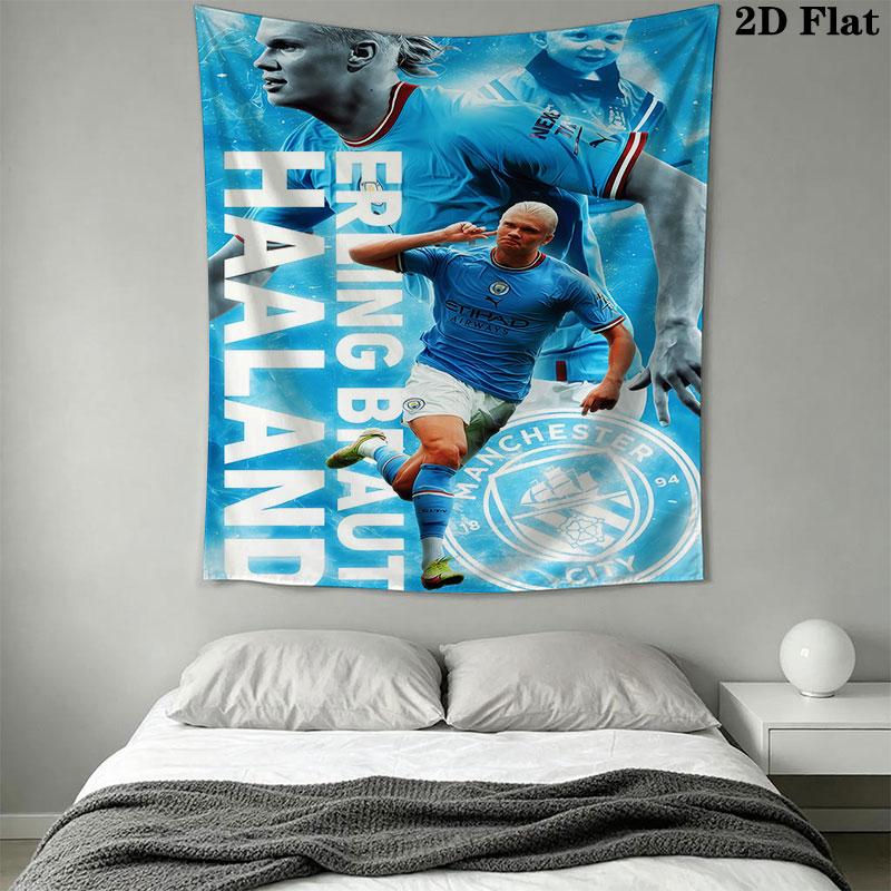Haaland football Wall Hanging Printed Fabric Blanket Decorative Tapestries for Bedroom Living Room Home Decor