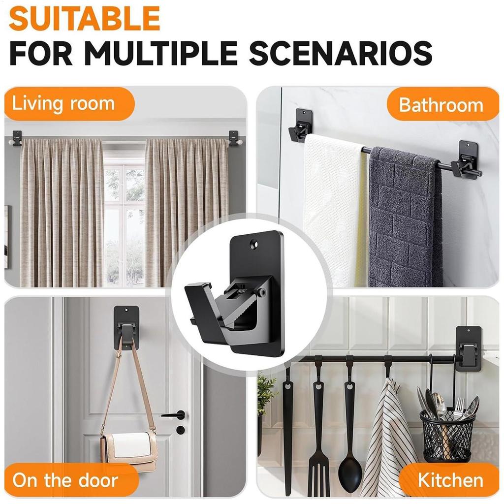 Vorhangstangenhalter Badezimmerfensterstangenhalter 4 Stück Vorhangstangenhalterung für Badezimmer Waschküche Wohnzimmer Küche Balkon