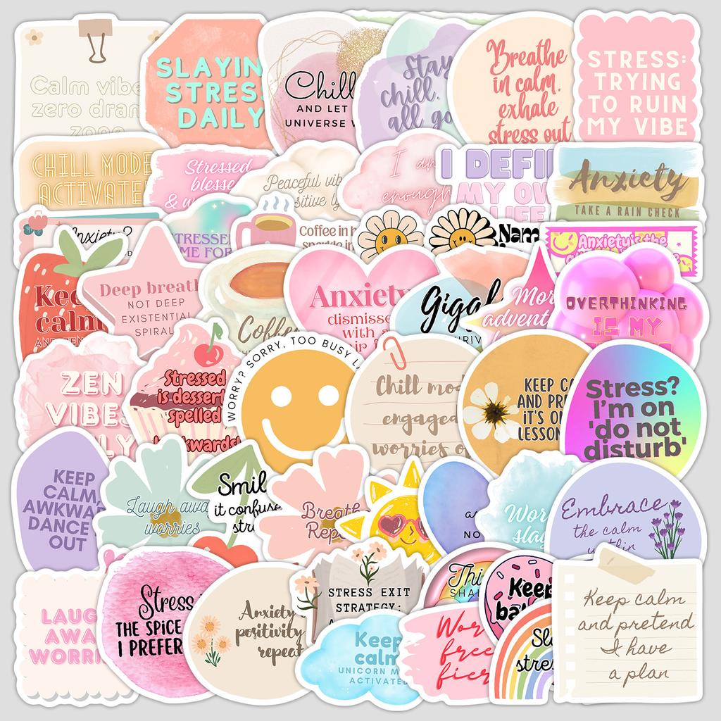 50 Motivational English Phrases Graffiti Stickers Water Cup Mobile Phone Computer Waterproof Decorative Stickers DIY Stickers