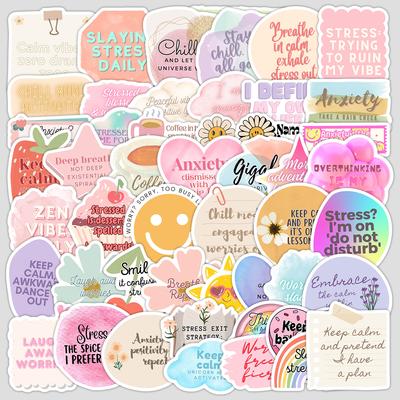 50 Motivational English Phrases Graffiti Stickers Water Cup Mobile Phone Computer Waterproof Decorative Stickers DIY Stickers