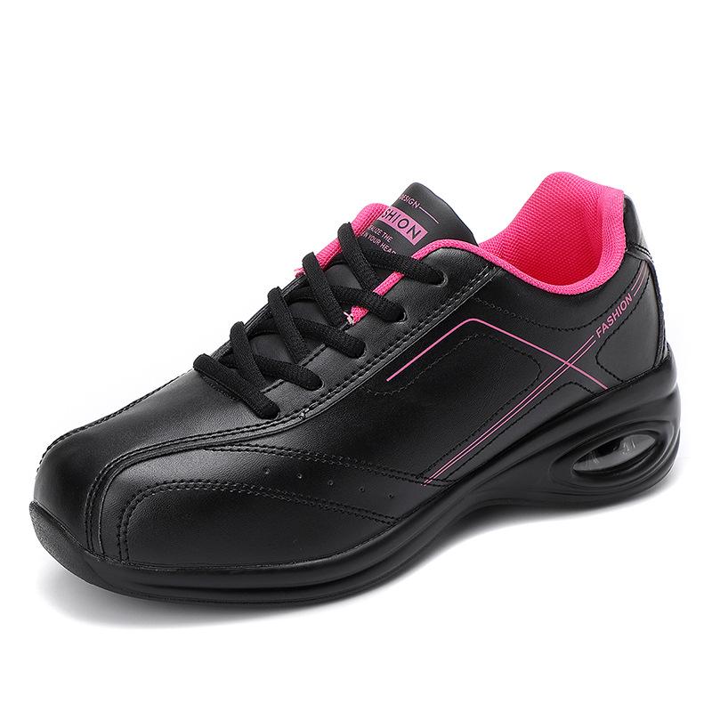 Fashion Black Leather Sneakers For Women Shoes Wedges Platform Casual Sneakers Autumn Winter Women Sneakers Waterproof Sports Shoes