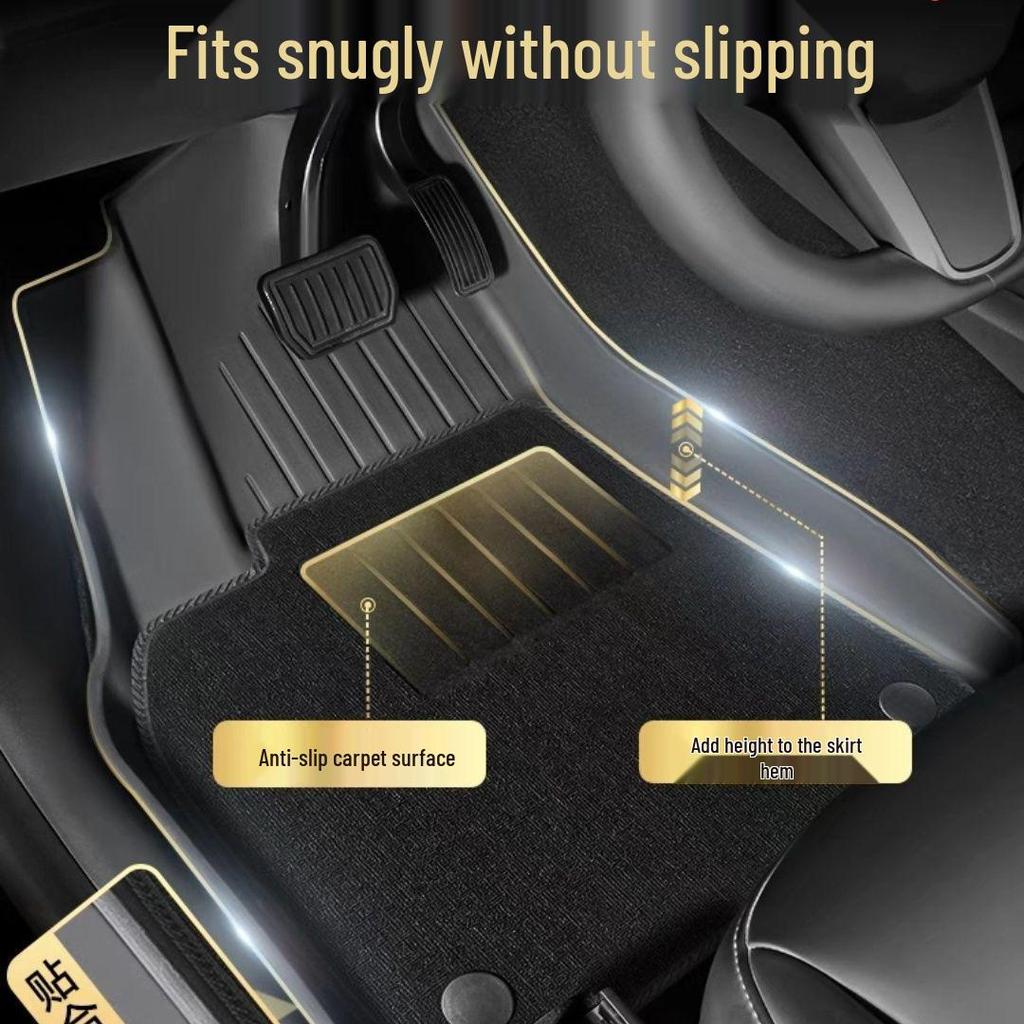 New Version TPE Floor Mats for Tesla Model 3/Y - Full Set, Surround Design
