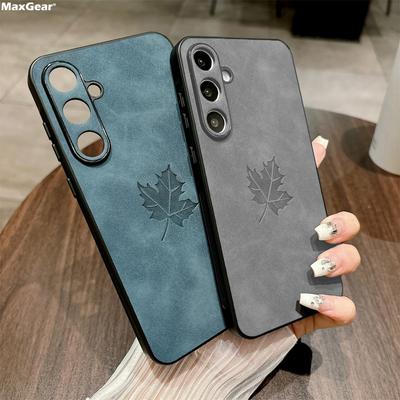 Luxury Lambskin Leather Shockproof Case for Samsung S24 S23 S22 S21 Plus Ultra FE A55 A54 A53 A52 A35 A34 A25 A24 A23 A15 A14