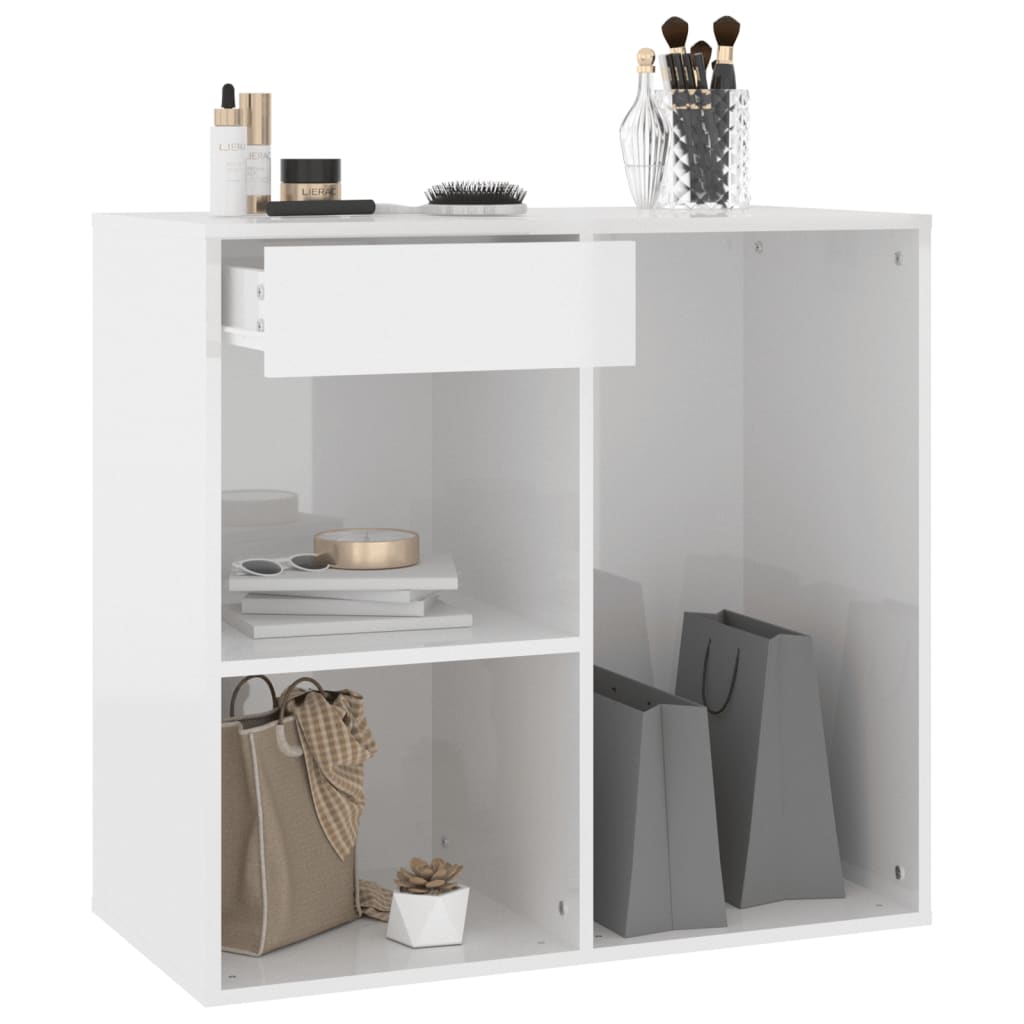 Schminktisch für Schlafzimmer, Schmuckaufbewahrungsschrank mit Schublade, mit offenen Regalen, Sideboard für das Wohnzimmer, Flurmöbel, 80x40x75 cm