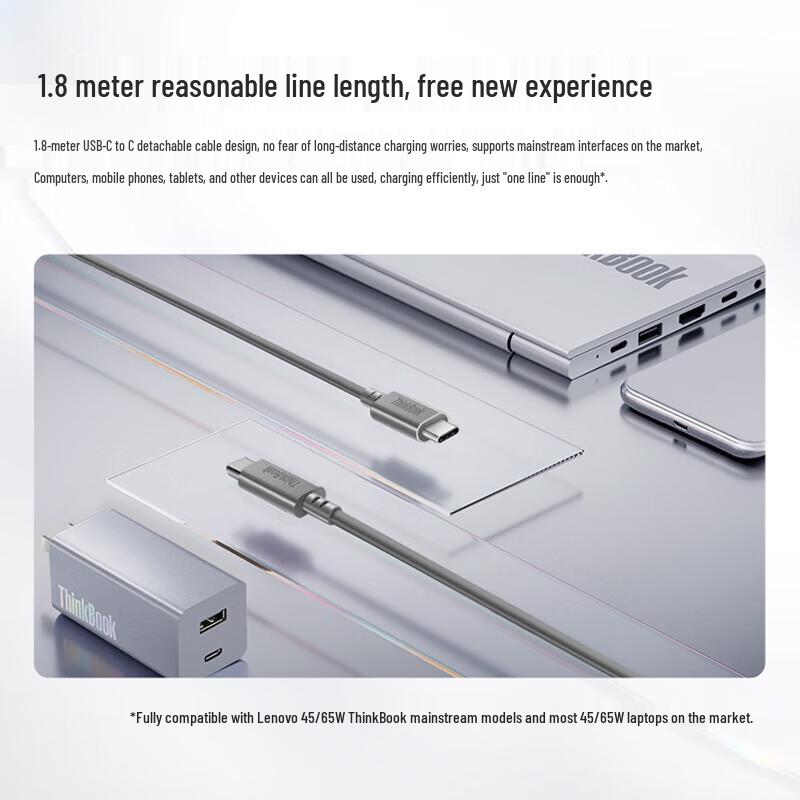 Lenovo ThinkPlus ThinkBook 65W Dual-Port GaN USB-C Charger