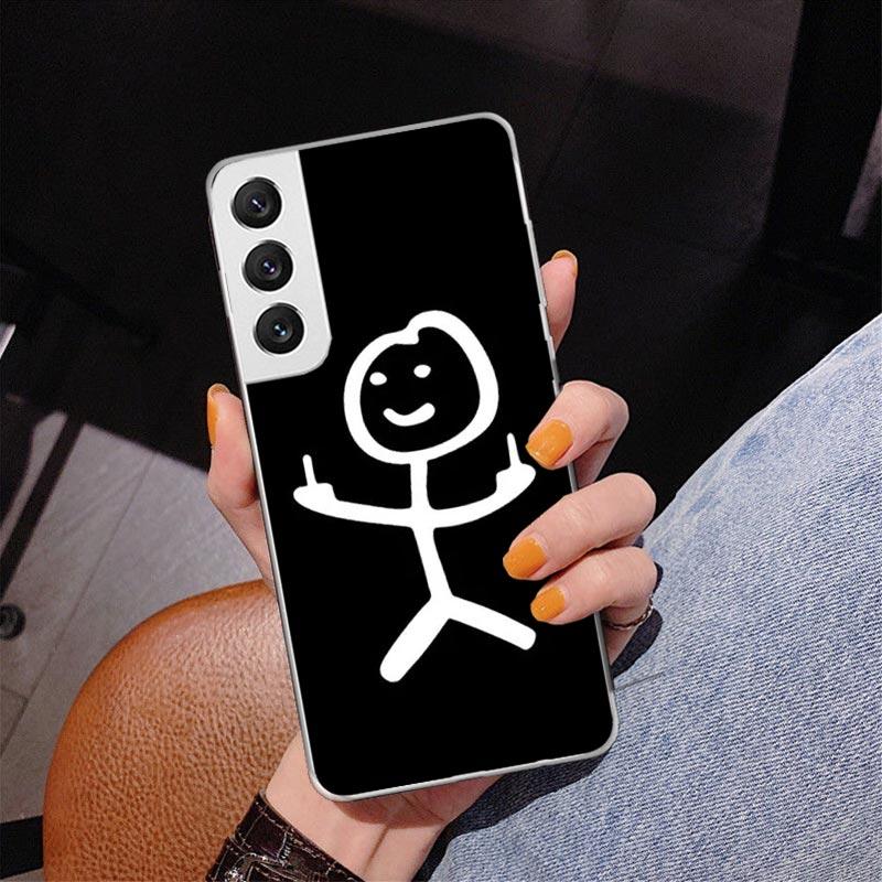 Cartoon Stickman Matchman Phone Case For Samsung Galaxy S24 S25 Edge S26 Ultra S23 S22 S21 Plus S20 FE + Personalized Print Cove