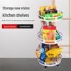 Rotating Kitchen Seasoning Rack: Multifunctional Storage for Oil, Salt, Sauce, and Vinegar in Corner Spaces.
