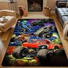 Monster Car Prinr Game Area Rug Non-Slip Floor Mat for Home Living Room Kids Play Mat Bedroom Rugs Machine Washable Carpet Decor