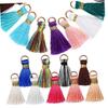 OUNONA 50-Piece Mini Tassel Set with Rings for Keychains, Handmade Charms, Fringe Parts, and Small Decorative Parts for Jewelry Making