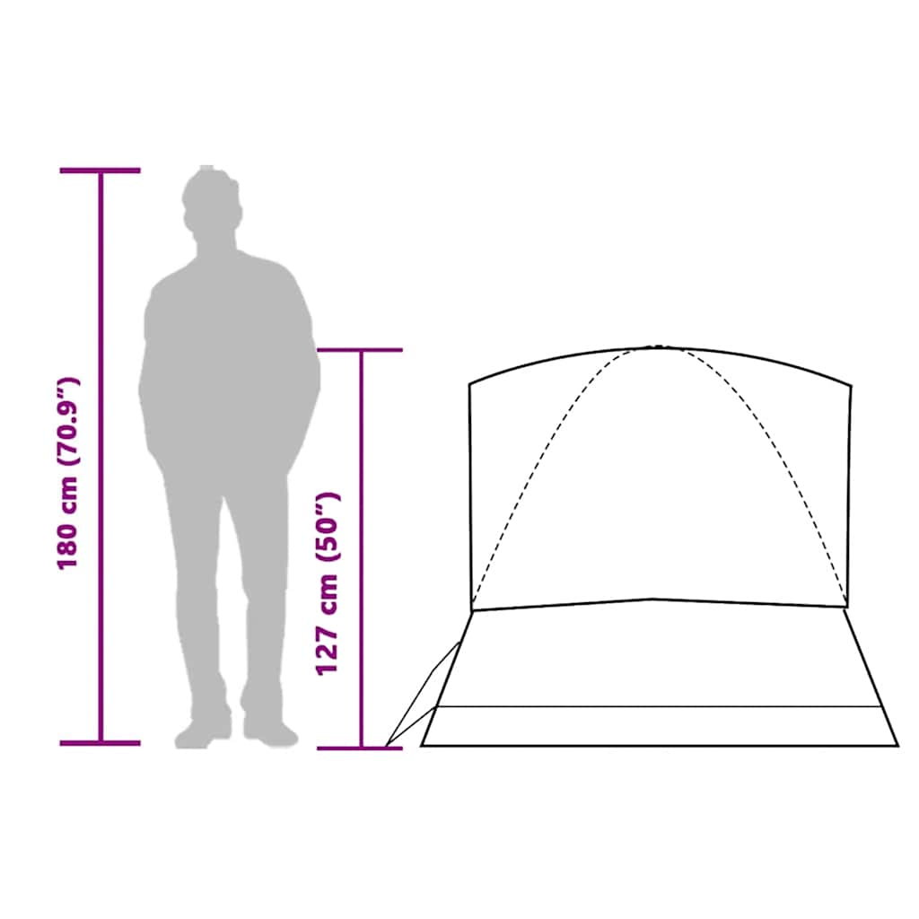 Dome Camping Tent for 2 Persons Blue Waterproof