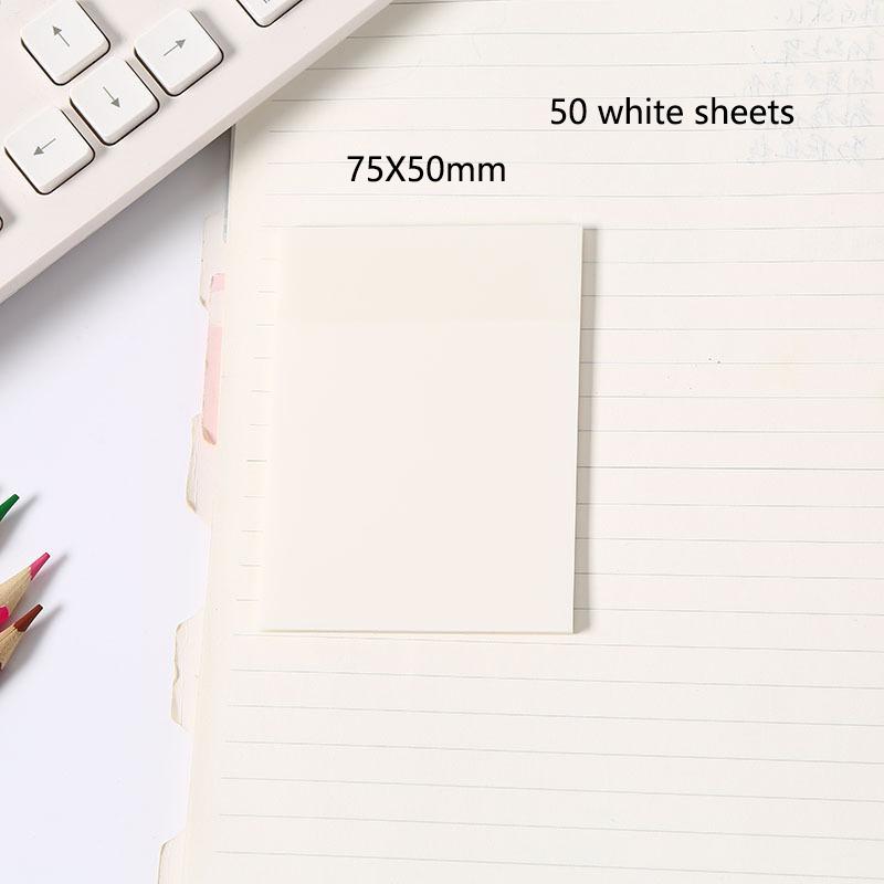 50 Sheets Creative Transparent PET Waterproof Sticky Notes Tear-off Simple Sticky Notes Office Note-taking Labels